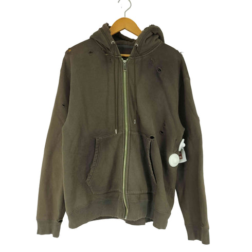 ファイダーズキーパーズ FINDERS KEEPERS FK-NAME TAG ZIP UP HOODIE ダメージ加工 ジップアップパーカー メンズ JPN:L