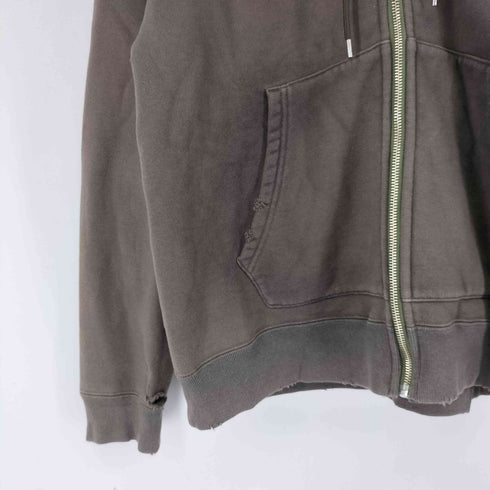ファイダーズキーパーズ FINDERS KEEPERS FK-NAME TAG ZIP UP HOODIE ダメージ加工 ジップアップパーカー メンズ JPN:L