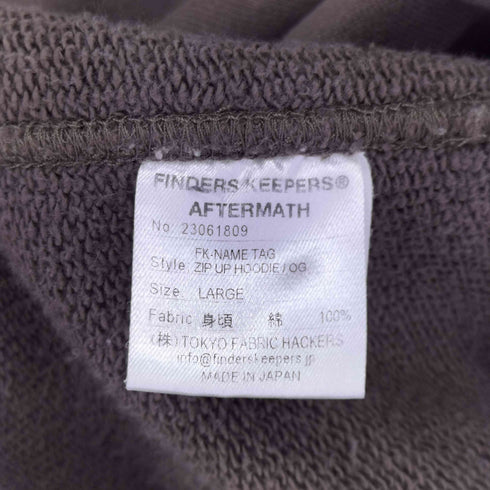 ファイダーズキーパーズ FINDERS KEEPERS FK-NAME TAG ZIP UP HOODIE ダメージ加工 ジップアップパーカー メンズ JPN:L