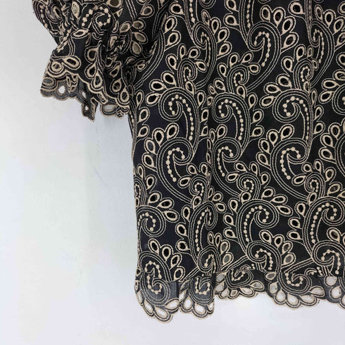 アナイ ANAYI ペイズリーデザイン 刺繍レース ブラウス レディース JPN:38