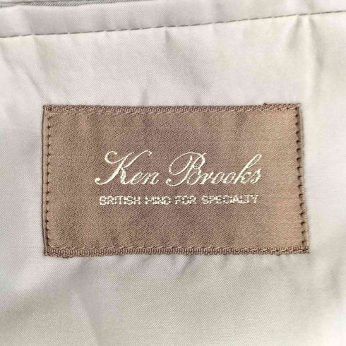 KEN BROOKS グレンチェック柄 ウール リネン テーラードジャケット メンズ