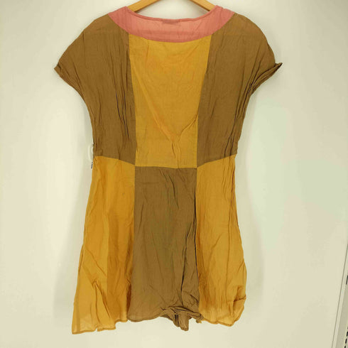 ホコモモラ Jocomomola パッチワーク ノースリーブ コットン チュニックワンピース レディース JPN:40