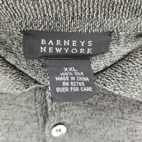 バーニーズニューヨーク BARNEYS NEWYORK シルク 長袖ポロシャツ メンズ XXL