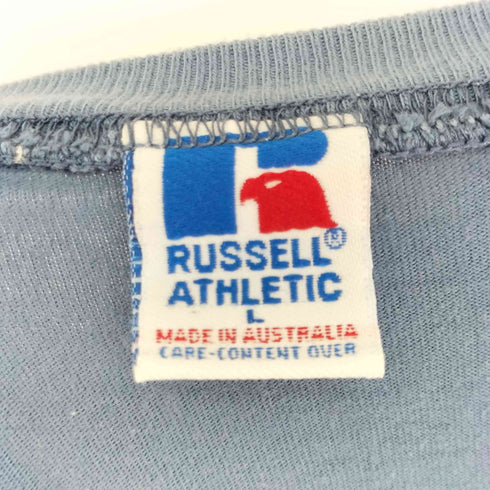 ラッセルアスレチック RUSSELL ATHLETIC 90S エンブレムプリント 半袖 Tシャツ メンズ import:L