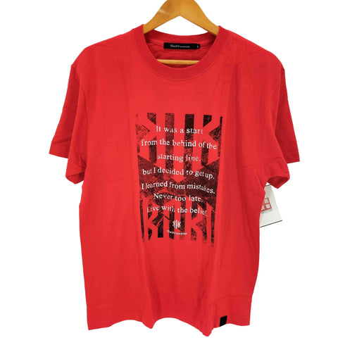 ブラックバイヴァンキッシュ Black by VANQUISH メッセージプリント 半袖Tシャツ メンズ L