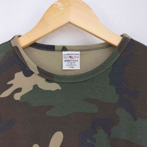 アヴィレックス AVIREX DAILY RIB SHORT SLEEVE CREW NECK T-SHIRT CAMOUFLAGE メンズ JPN:L