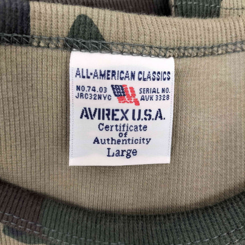 アヴィレックス AVIREX DAILY RIB SHORT SLEEVE CREW NECK T-SHIRT CAMOUFLAGE メンズ JPN:L