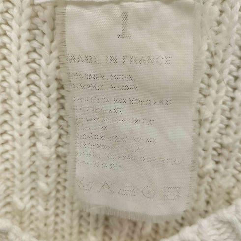 アニエスベー agnes b. 80-90S フランス製 ノットヤーン Vネック コットン ニット レディース JPN:1
