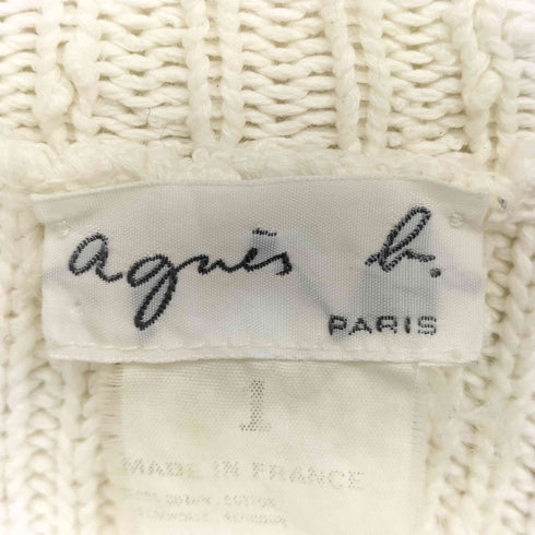 アニエスベー agnes b. 80-90S フランス製 ノットヤーン Vネック コットン ニット レディース JPN:1
