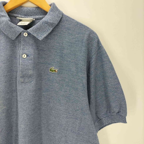 シュミーズラコステ CHEMISE LACOSTE 70~80s MADE IN FRANCE フランス製 霜降り 鹿の子 ロゴ 刺繍 半袖 ポロシャツ メンズ import:L