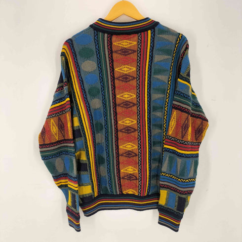 ピエールカルダン pierre cardin 幾何学模様 マルチカラーニット メンズ M