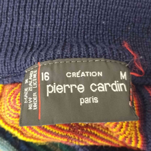 ピエールカルダン pierre cardin 幾何学模様 マルチカラーニット メンズ M