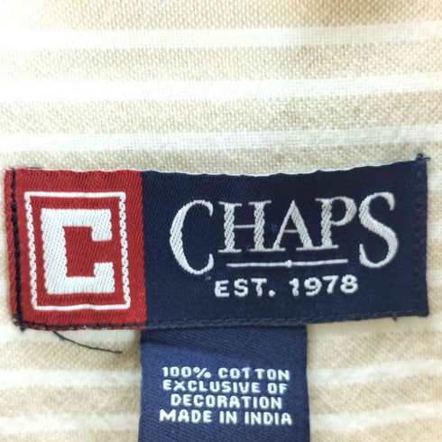 チャップス CHAPS ストライプ ボタンダウン 長袖シャツ メンズ L