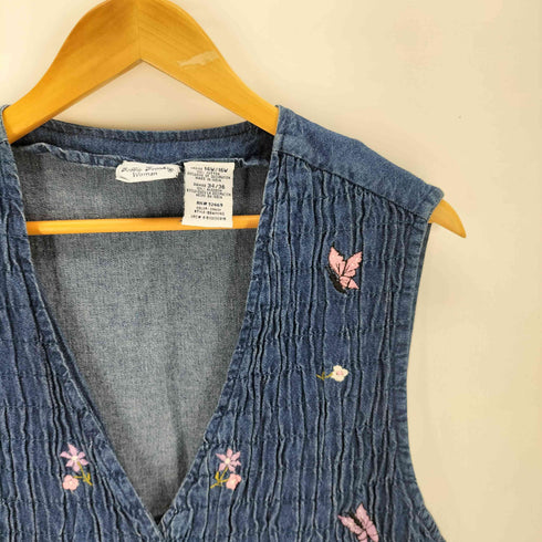 Bobbie Brooks ボビーブルックス 刺繍入り デニムベスト レディース 34/36