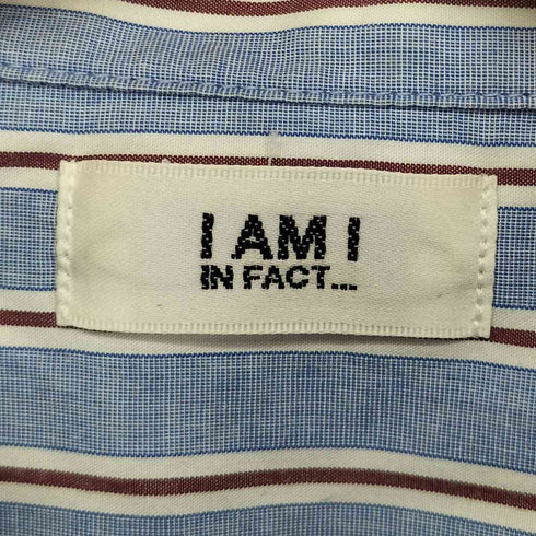 アイアムアイインファクト I am I in fact... ストライプ リボン 比翼 半袖 シャツ レディース F