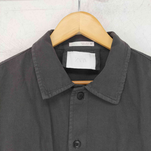 ザラ ZARA WASHED RELAXED FIT OVERSHIRT ウォッシュ加工リラックスフィットシャツジャケット メンズ import:L