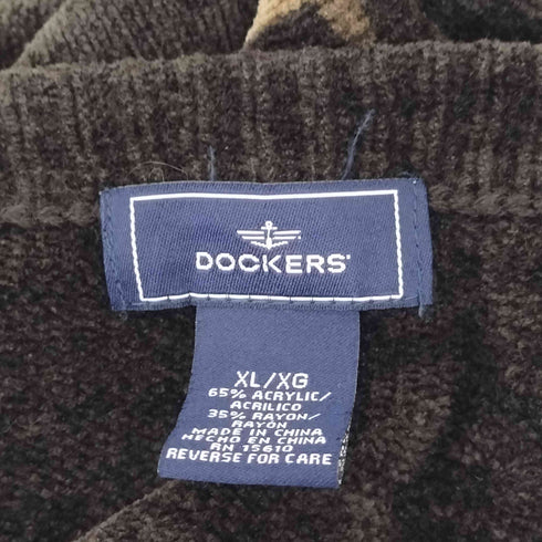 ドッカーズ DOCKERS チェック柄 レーヨン混アクリルニットセーター メンズ XL