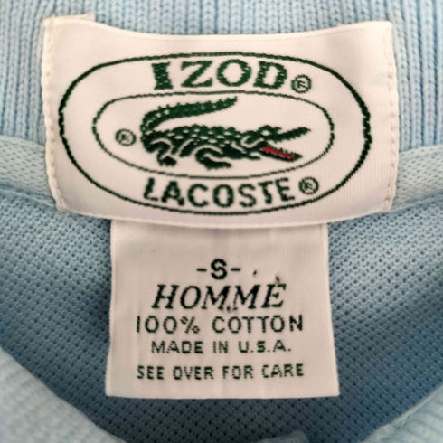 アイゾッドラコステ IZOD LACOSTE 80S~90S 最終タグ MADE IN USA ワンポイント刺繍 鹿の子ポロシャツ メンズ import:S