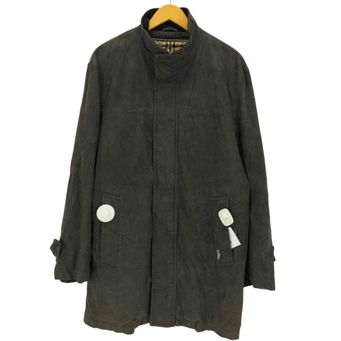バーバリーロンドン BURBERRY LONDON ソフリナシャル 裏ノバチェック ライナー付き スエードタッチ スタンドカラーコート メンズ L
