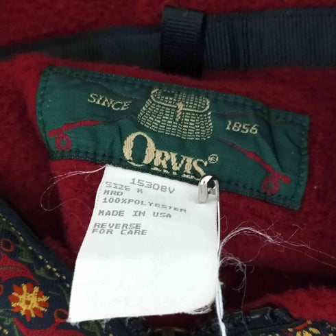 オービス ORVIS 90S USA製 チロリアンテープデザイン フード付きフリースジャケット メンズ M