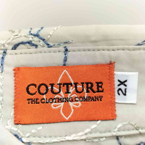 COUTURE クチュール フラワー刺繍 長袖シャツ メンズ 2X