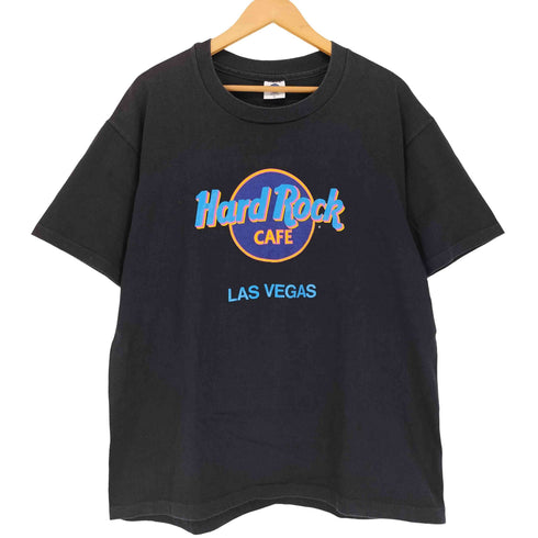 ハードロックカフェ Hard Rock Cafe USA製 袖裾シングル ロゴプリント LAS VEGAS 半袖 Tシャツ メンズ XL