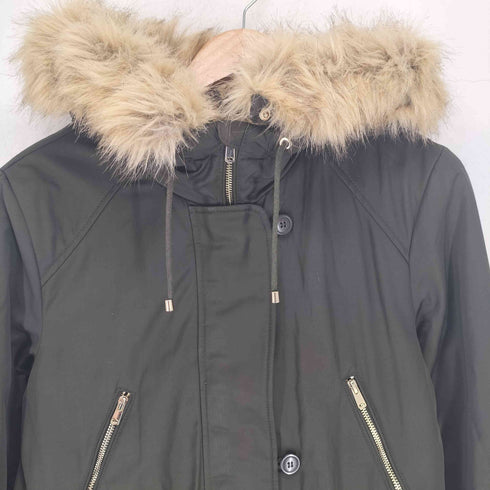 ザラ ZARA Y2k モッズコート ファーフード ヒョウ柄 レディース import:L