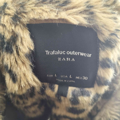 ザラ ZARA Y2k モッズコート ファーフード ヒョウ柄 レディース import:L