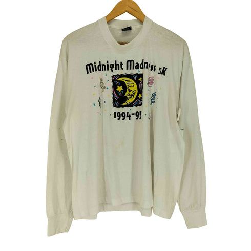 フルーツオブザルーム FRUIT OF THE LOOM 90S USA製 Midnight Madness 5k 月 プリント シングルステッチ 長袖 イベント Tシャツ メンズ XL