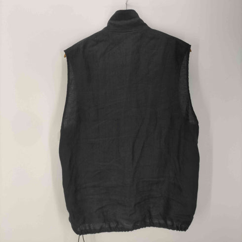 コモリ COMOLI 26SS canapa vest カナパ ベスト ririジップ リネン 100% ブラック メンズ JPN:3