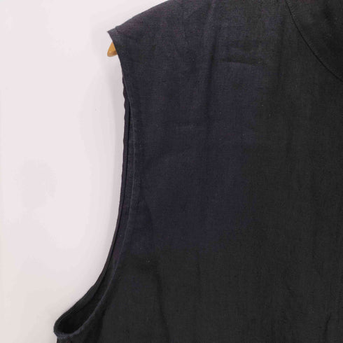 コモリ COMOLI 26SS canapa vest カナパ ベスト ririジップ リネン 100% ブラック メンズ JPN:3