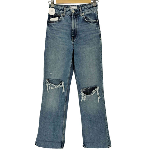 ザラ ZARA ダメージストレートデニム レディース 34