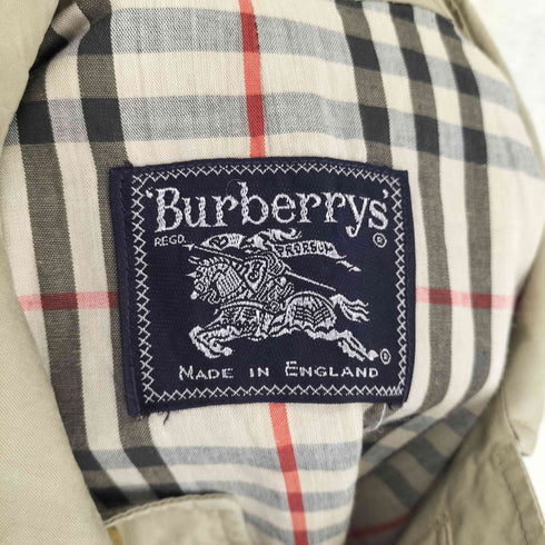 バーバリーズ BURBERRYS MADE IN ENGLAND 英国製 裏地 チェック 比翼 ステンカラー コート メンズ