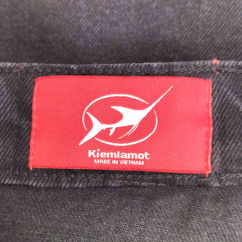 KIEMLAMOT ジップフライ ワイドデニムパンツ メンズ