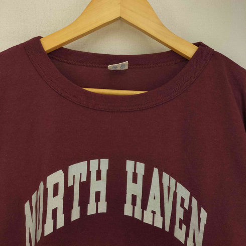 チャンピオン Champion 80S USA製 NORTH HAVEN ノースヘブン トリコタグ ベースボール プリント 半袖Tシャツ メンズ import:XL