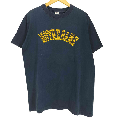 チャンピオン Champion 80S USA製 NOTRE DAME ノートルダム トリコタグ プリント 半袖Tシャツ メンズ import:XL