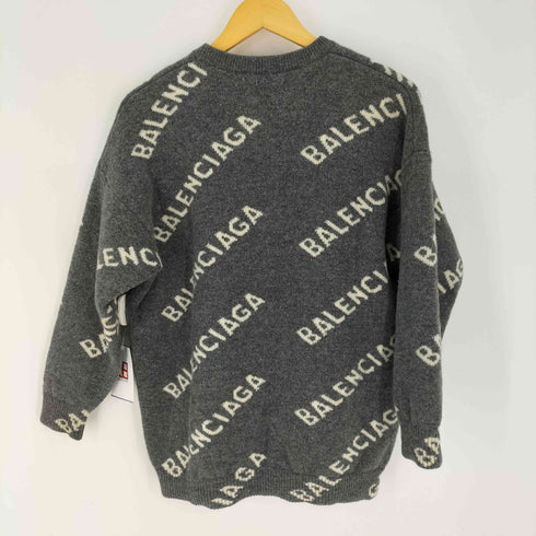 バレンシアガ BALENCIAGA ロゴ 総柄 ウール ニット メンズ import:S