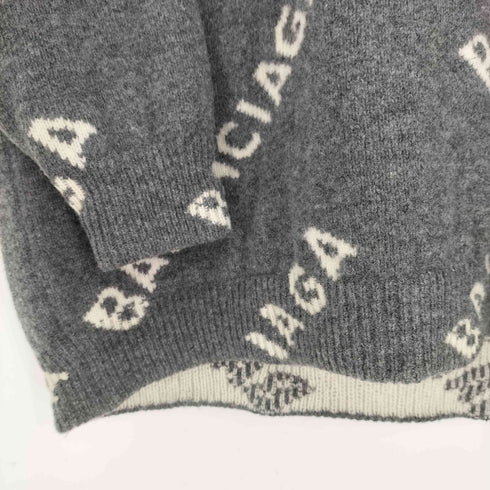 バレンシアガ BALENCIAGA ロゴ 総柄 ウール ニット メンズ import:S