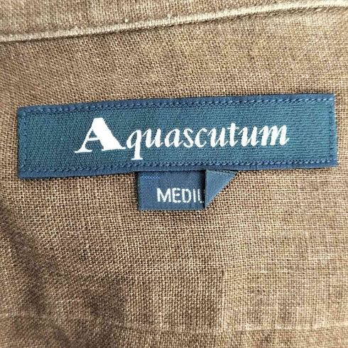 アクアスキュータム AQUASCUTUM S/S リネン シャツ メンズ JPN:M
