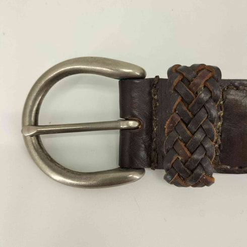 ラルフローレン RALPH LAUREN MADE IN ITALY レザー編み込みベルト レディース