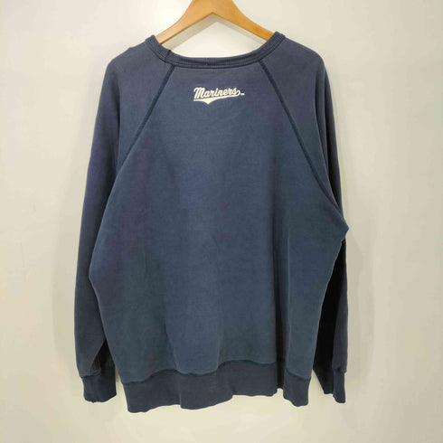 00s メジャーリーグ ベースボールチーム ワッペン ロゴ刺繍 クルーネックスウェット メンズ import:XL