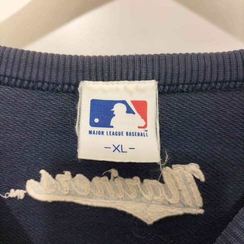 00s メジャーリーグ ベースボールチーム ワッペン ロゴ刺繍 クルーネックスウェット メンズ import:XL