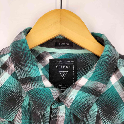 ゲス GUESS SLIM FIT チェック柄 L/S シャツ メンズ L