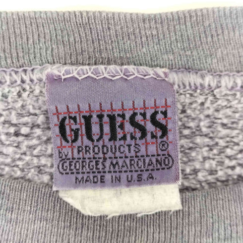 ゲス GUESS USA製 グリッドタグ 刺繍ロゴ クルーネックスウェット メンズ