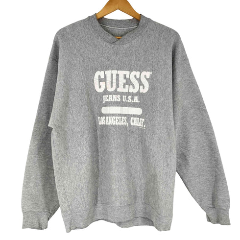 ゲス GUESS USA製 グリッドタグ フロントロゴ スウェット メンズ import:M
