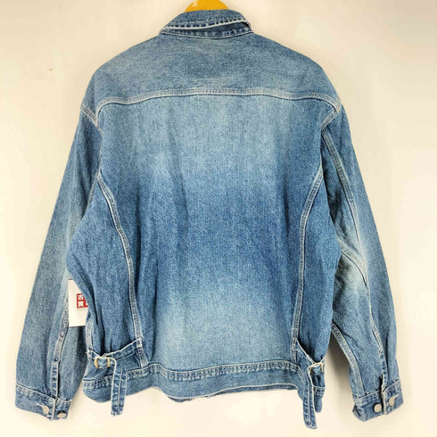 ゲス GUESS USA製 グリッドタグ ジップアップ デニムジャケット メンズ import:L