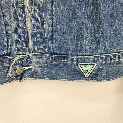 ゲス GUESS USA製 グリッドタグ ジップアップ デニムジャケット メンズ import:L