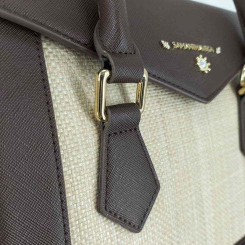 サマンサベガ Samantha Vega ナチュラル 素材 スクエア トートバッグ レディース
