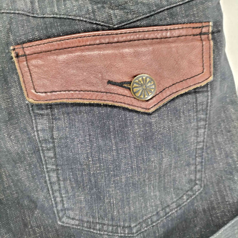 cow leather カウレザー 牛革 ポケットレザー 切替 ショートパンツ Y2K レディース 61-89