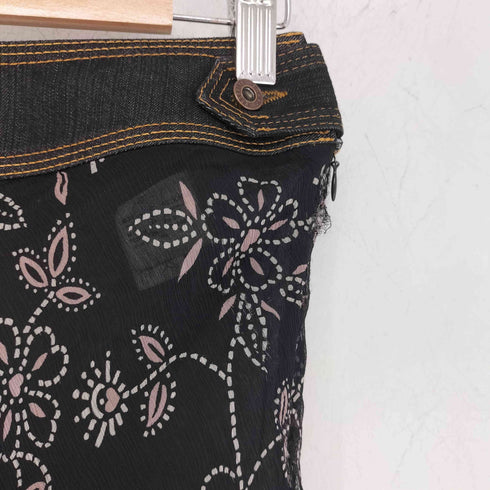 モスキーノジーンズ MOSCHINO JEANS デニム切替シースルータイトスカート レディース JPN:40